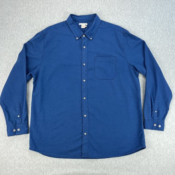 Carbon 2 Cobalt Mens Long Sleeve Shirt XL Blue Pointilism Heavy Cotton Weave - Picture 1 of 9